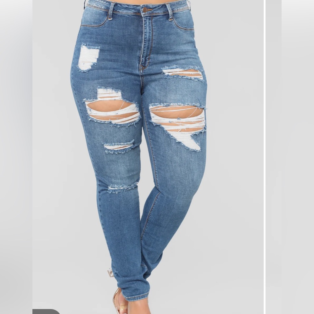 Distressed jeans